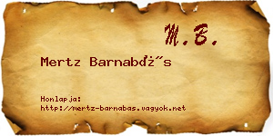 Mertz Barnabás névjegykártya